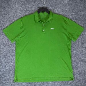 Patagonia‎ Fitz Roy Trout Polo Shirt Short Sleeve Outdoor Fishing Green Men's XL